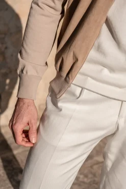 Almond Alcantara Bomber Jacket – Made In Italy|Pini Parma Cheap