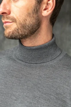 Anthracite Merino Turtleneck – Made In Italy|Pini Parma Discount