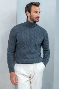 Anthracite Turtleneck – Made In Italy|Pini Parma Online