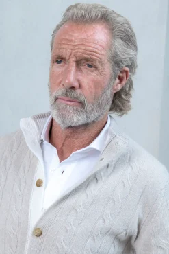 Beige Cable Knit Cashmere Blend Cardigan – Made In Italy|Pini Parma Shop