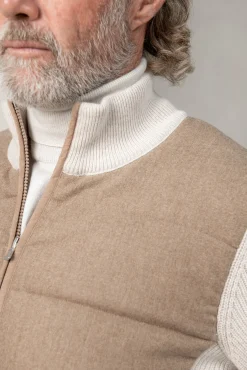 Beige Cardigan - Flannel & Knitted Wool - Made In Italy|Pini Parma Hot