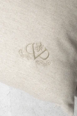 Beige Herringbone Wool Cushion - Made In Italy|Pini Parma Online