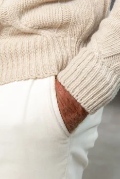Beige Jacquard Patterned Wool & Cashmere Turtleneck – Made In Italy|Pini Parma Flash Sale