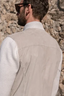 Beige Suede Knit Bomber – Made In Italy|Pini Parma Discount