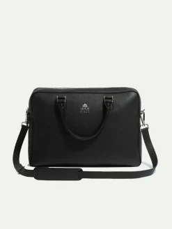 Black Leather Briefcase - Made In Italy|Pini Parma Online