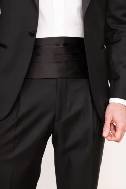 Black Silk Cummerbund - Made In Italy|Pini Parma Cheap