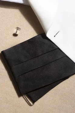 Black Silk Cummerbund - Made In Italy|Pini Parma Cheap