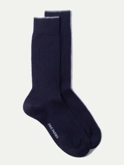 Blue - Super Durable Wool Short Socks - Made In Italy|Pini Parma Clearance