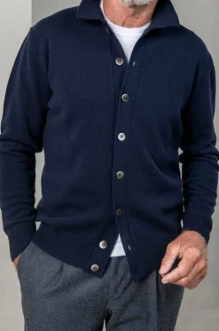 Blue Cardigan – Made In Italy|Pini Parma Outlet