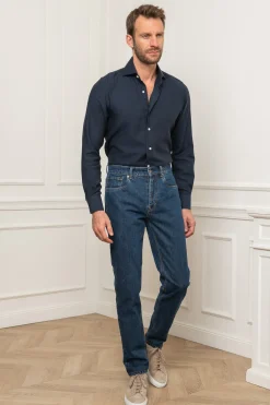 Blue Cashmere And Cotton Shirt - Made In Italy|Pini Parma Best