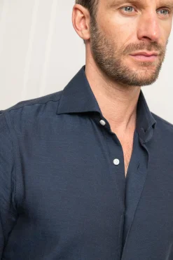 Blue Cashmere And Cotton Shirt - Made In Italy|Pini Parma Best