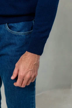 Blue Cashmere Round Neck – Made In Italy|Pini Parma New