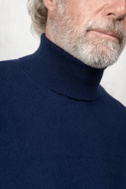 Blue Cashmere Turtleneck – Made In Italy|Pini Parma Sale
