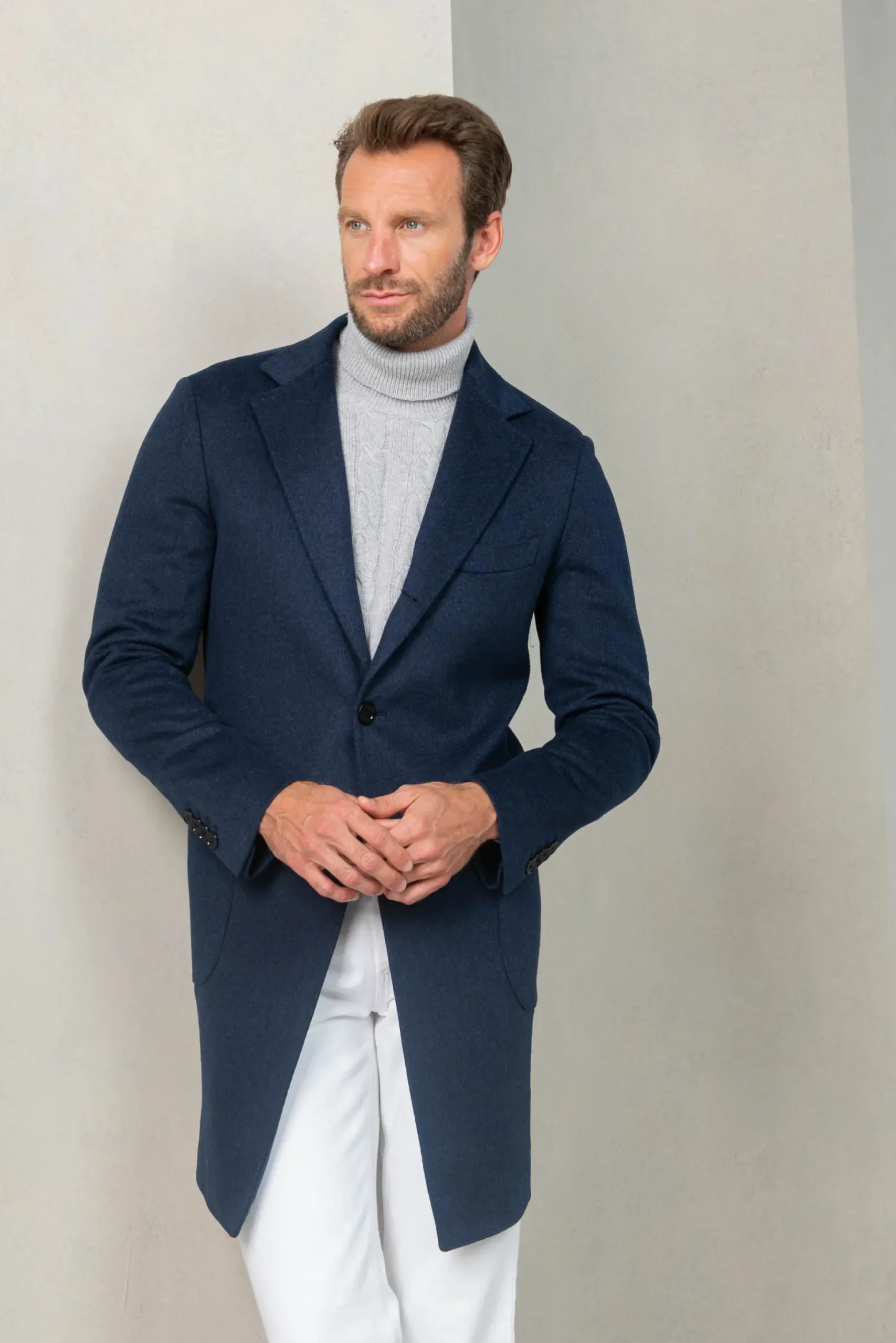 Blue Coat In Loro Piana Wool – Made In Italy|Pini Parma Outlet