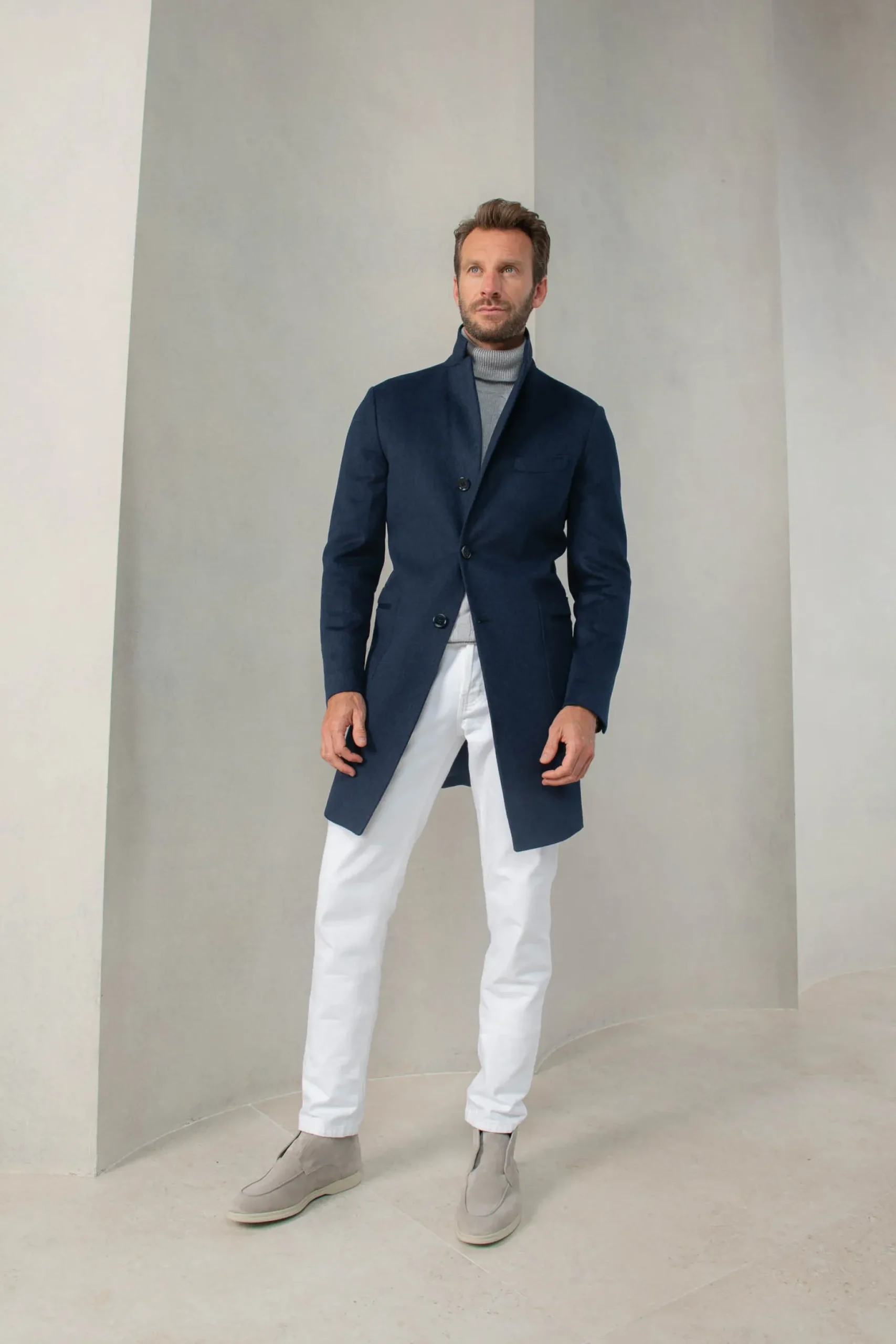 Blue Coat In Loro Piana Wool – Made In Italy|Pini Parma Outlet
