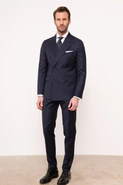 Blue Double Breasted Suit - Made In Italy|Pini Parma New