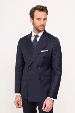 Blue Double Breasted Suit - Made In Italy|Pini Parma New