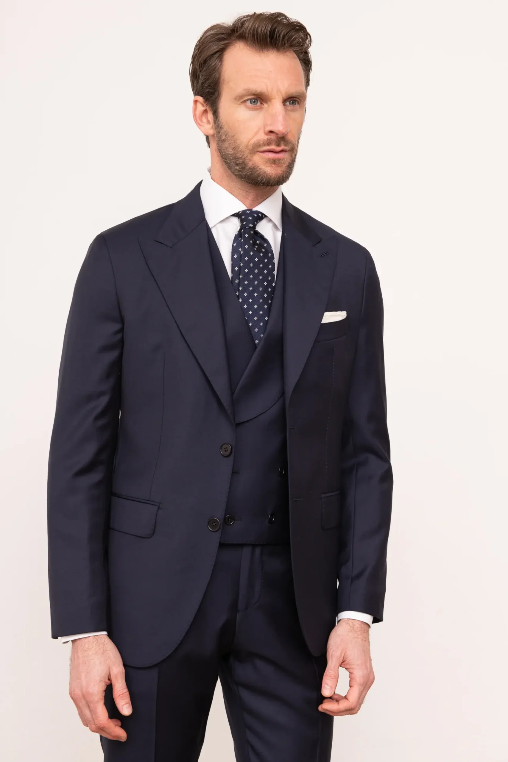 Blue Double Breasted Waistcoat - Made In Italy|Pini Parma New