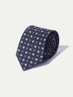 Blue Fancy Silk Tie - Made In Italy|Pini Parma Fashion