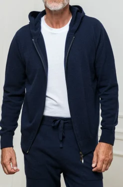 Blue Leisure Zip Hoodie - Made In Italy|Pini Parma Shop