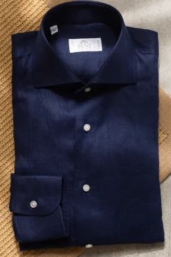 Blue Linen Shirt - Made In Italy|Pini Parma Flash Sale