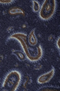 Blue Paisley Reversible Scarf - Made In Italy|Pini Parma Clearance