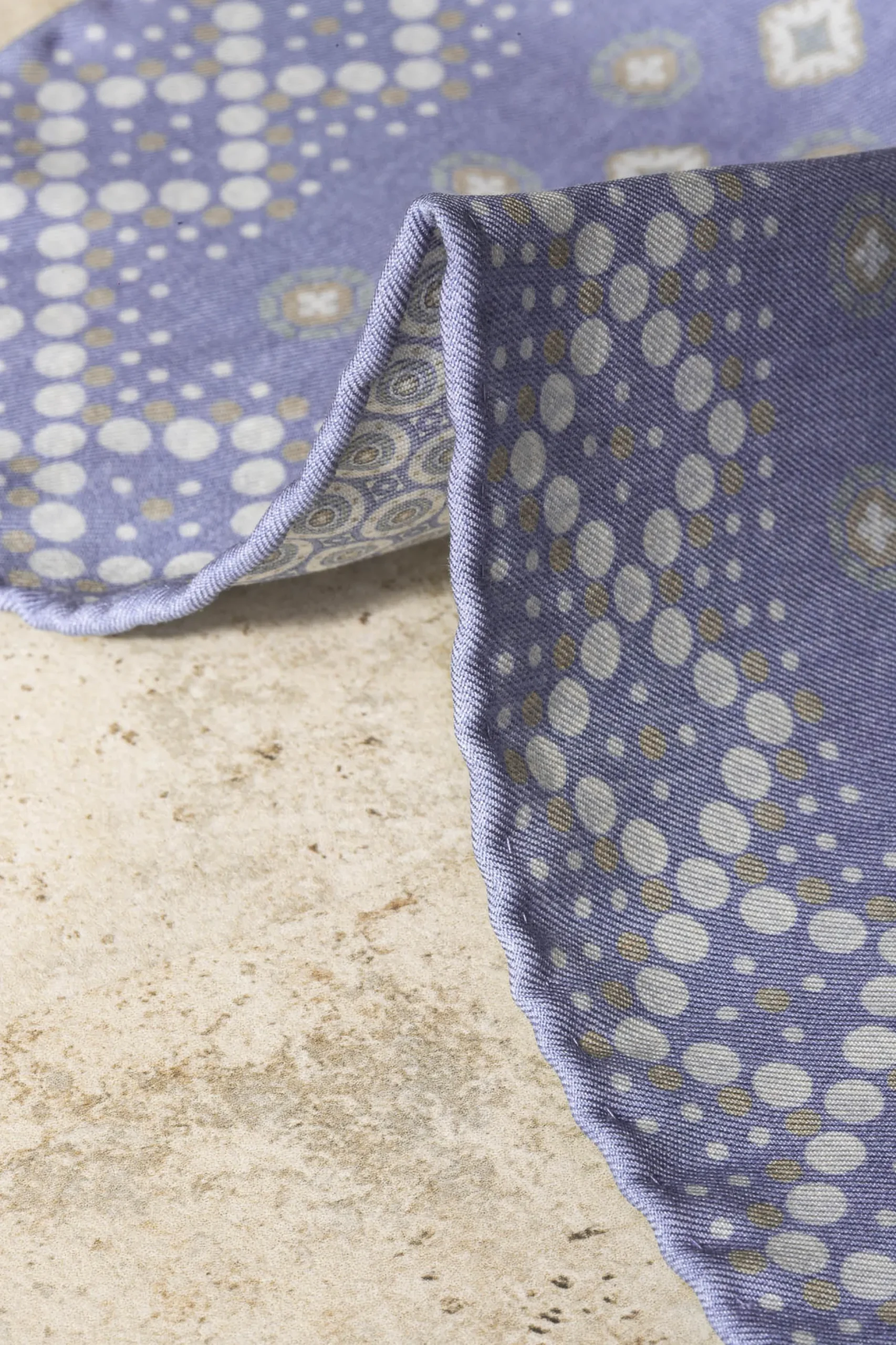 Blue Patterned Reversible Pocket Square - Made In Italy|Pini Parma Flash Sale