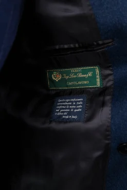 Blue Polo Coat In Loro Piana Wool – Made In Italy|Pini Parma Flash Sale