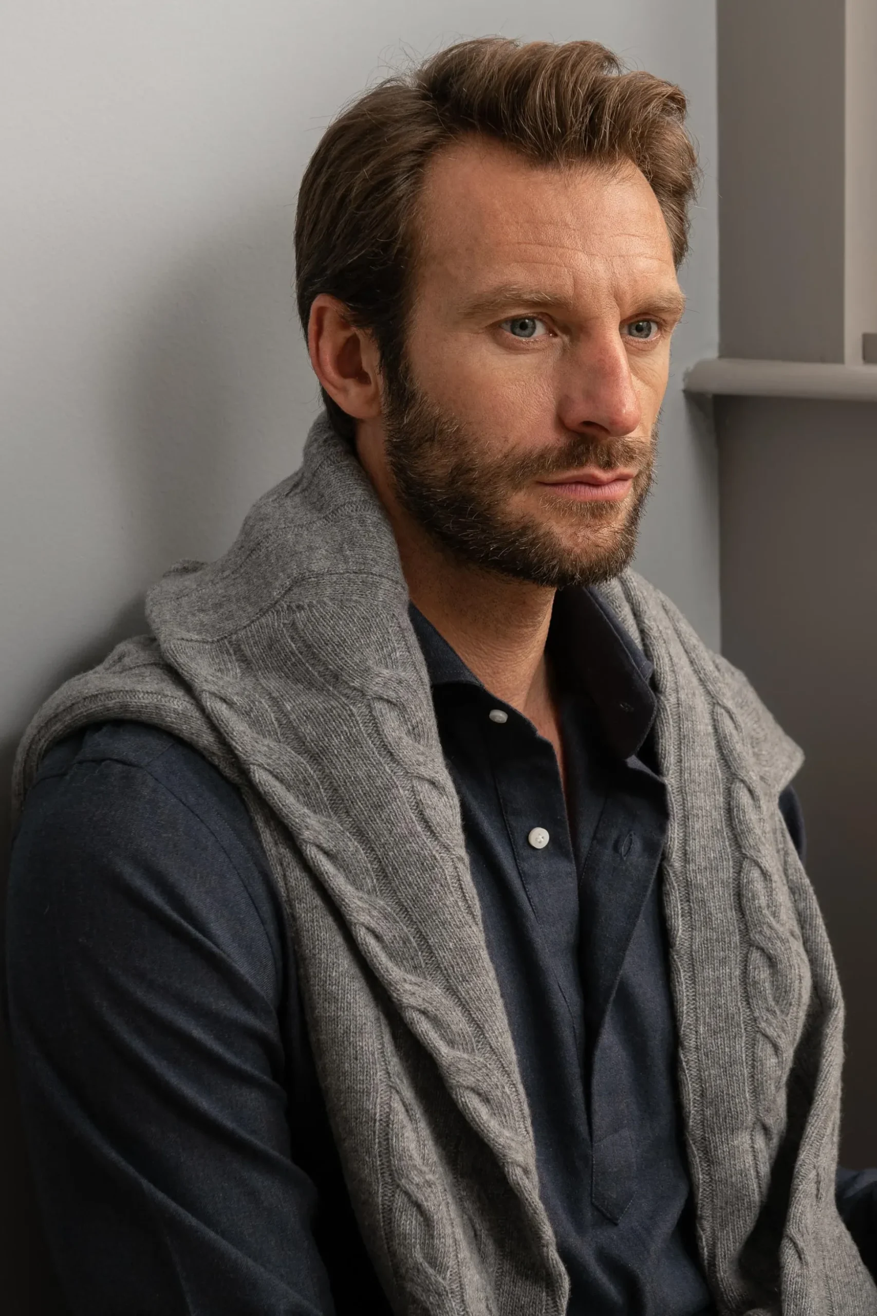 Blue Popover Shirt - Flannel Touch - Made In Italy|Pini Parma Store