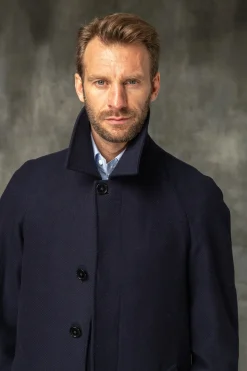 Blue Raglan Coat In Loro Piana Wool – Made In Italy|Pini Parma Cheap