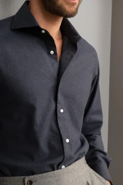 Blue Shirt - Flannel Touch - Made In Italy|Pini Parma Fashion