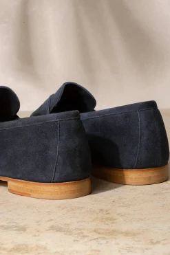 Blue Soft Penny Loafers - Made In Italy|Pini Parma Clearance