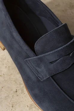 Blue Soft Penny Loafers - Made In Italy|Pini Parma Clearance