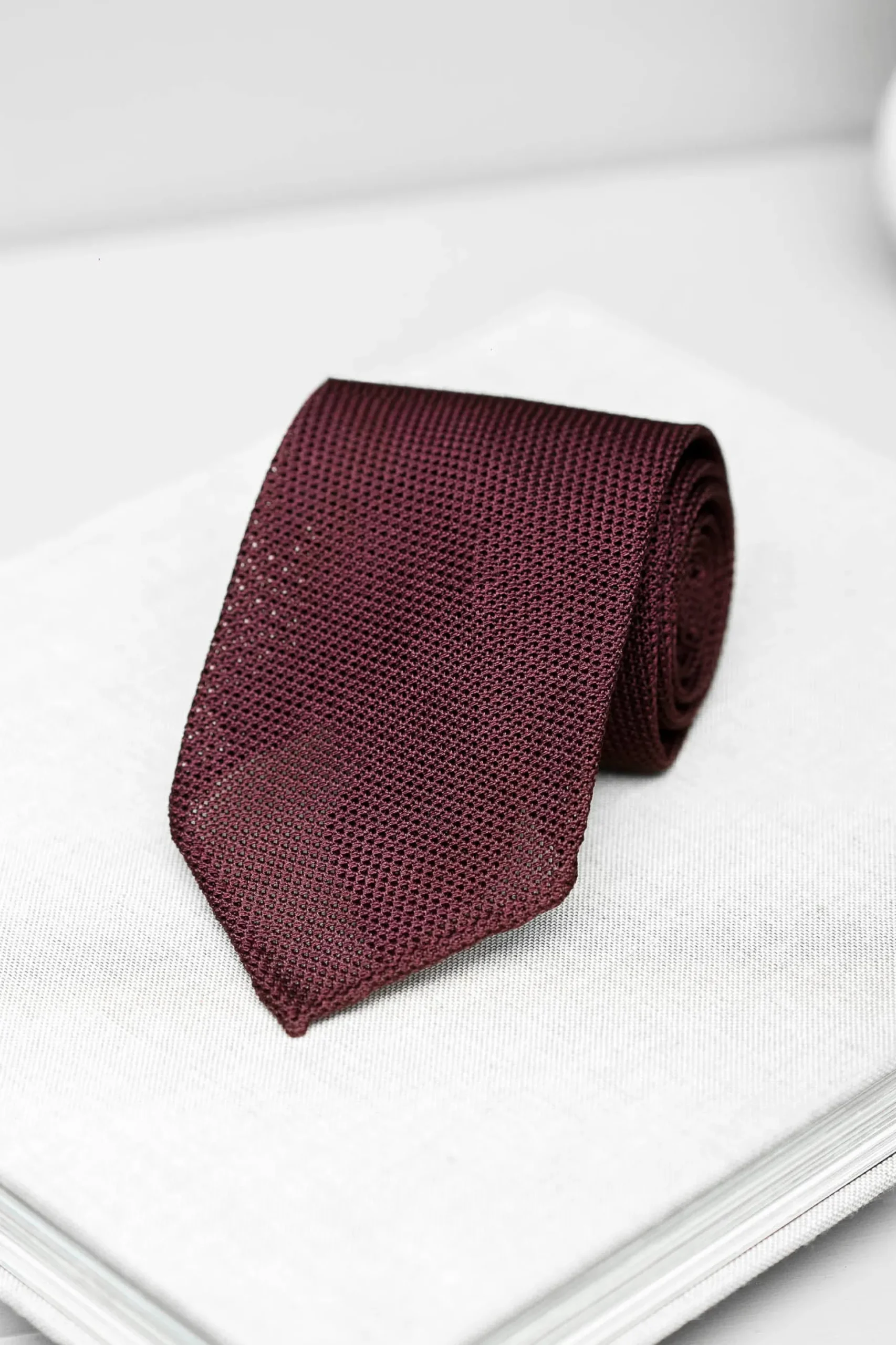 Bordeaux Grenadine Silk Tie - Hand Made In Italy|Pini Parma Sale