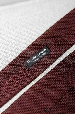 Bordeaux Grenadine Silk Tie - Hand Made In Italy|Pini Parma Sale