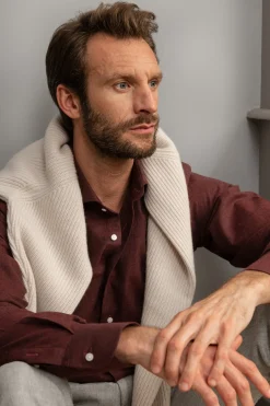 Bordeaux Shirt - Flannel Touch - Made In Italy|Pini Parma Store