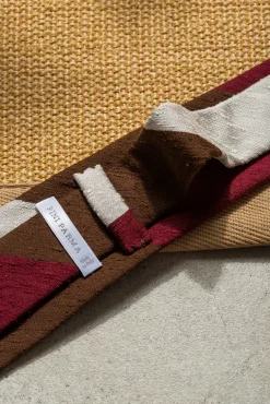Brown And Bordeaux Shantung Tie - Hand Made In Italy|Pini Parma Sale