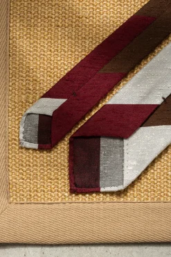 Brown And Bordeaux Shantung Tie - Hand Made In Italy|Pini Parma Sale