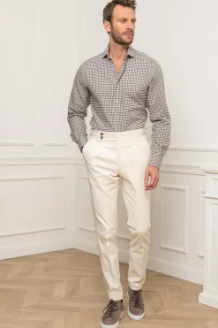 Brown And Grey Vichy Shirt - Made In Italy|Pini Parma Store