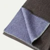 Brown And Light Blue Reversible Herringbone Scarf - Made In Italy|Pini Parma Best Sale