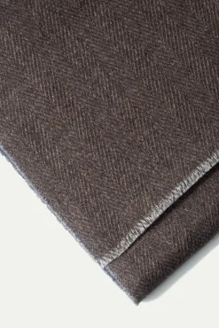 Brown And Light Blue Reversible Herringbone Scarf - Made In Italy|Pini Parma Best Sale