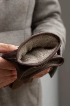 Brown Cashmere Lined Deerskin Leather Gloves - Made In Italy|Pini Parma Best