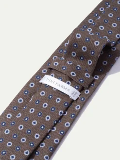 Brown Fancy Silk Tie - Made In Italy|Pini Parma Online