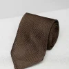 Brown Grenadine Silk Tie - Hand Made In Italy|Pini Parma Flash Sale
