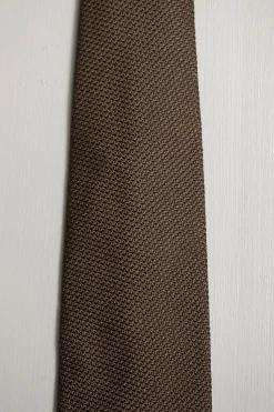 Brown Grenadine Silk Tie - Hand Made In Italy|Pini Parma Flash Sale