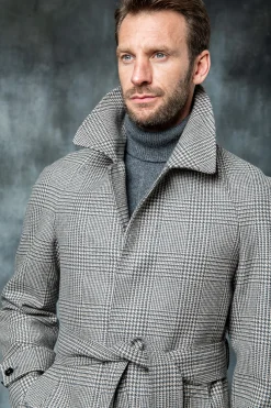 Brown Prince Of Wales Raglan Coat – Made In Italy|Pini Parma Best Sale
