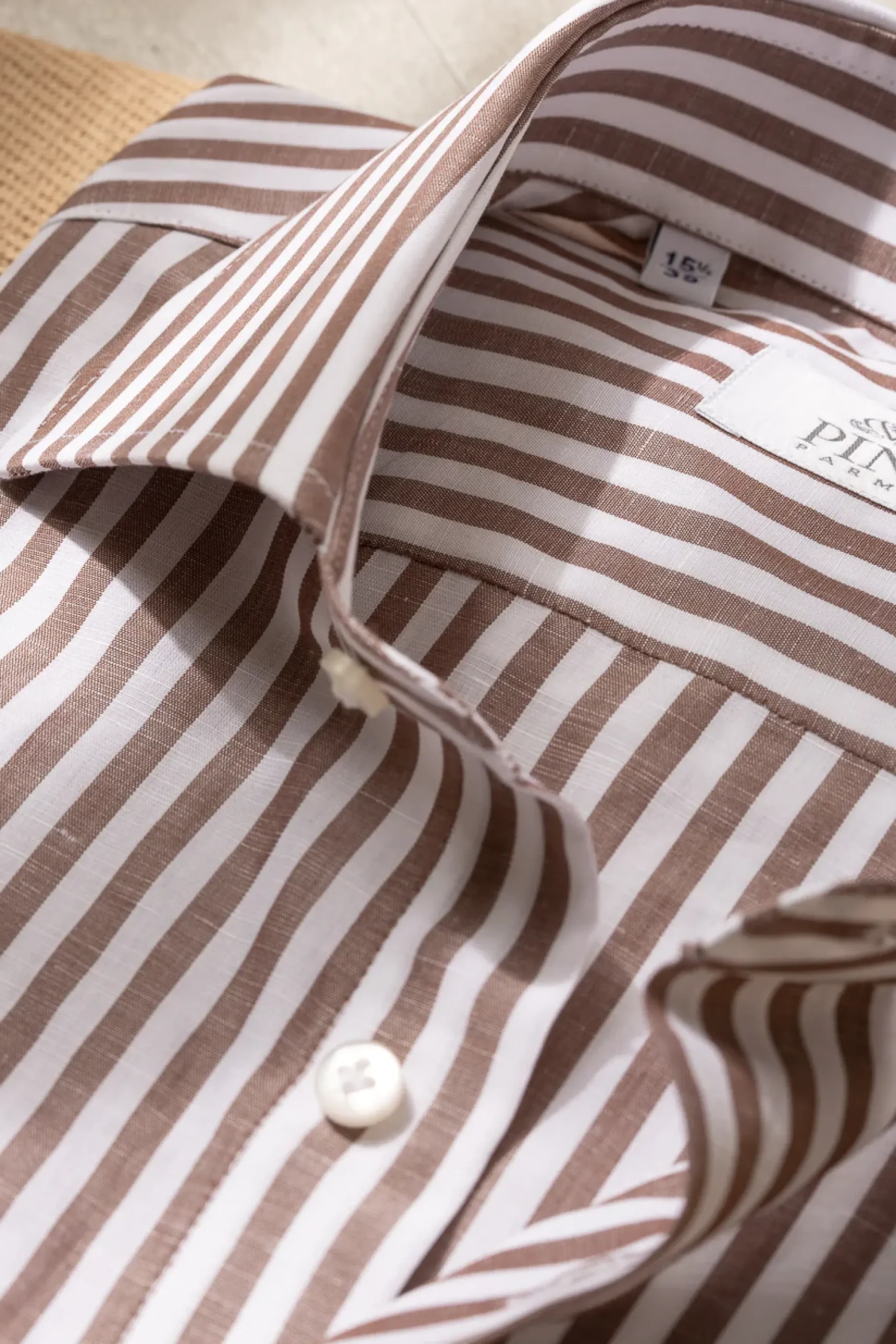Brown Striped Shirt- Made In Italy|Pini Parma Store