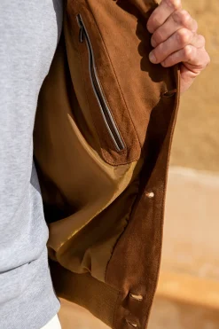Brown Suede Bomber Jacket – Made In Italy|Pini Parma Best