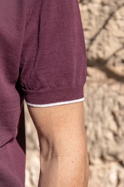 Burgundy Cotton Polo - Made In Italy|Pini Parma Discount