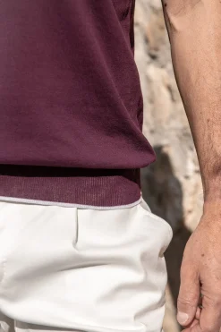 Burgundy Cotton Polo - Made In Italy|Pini Parma Discount